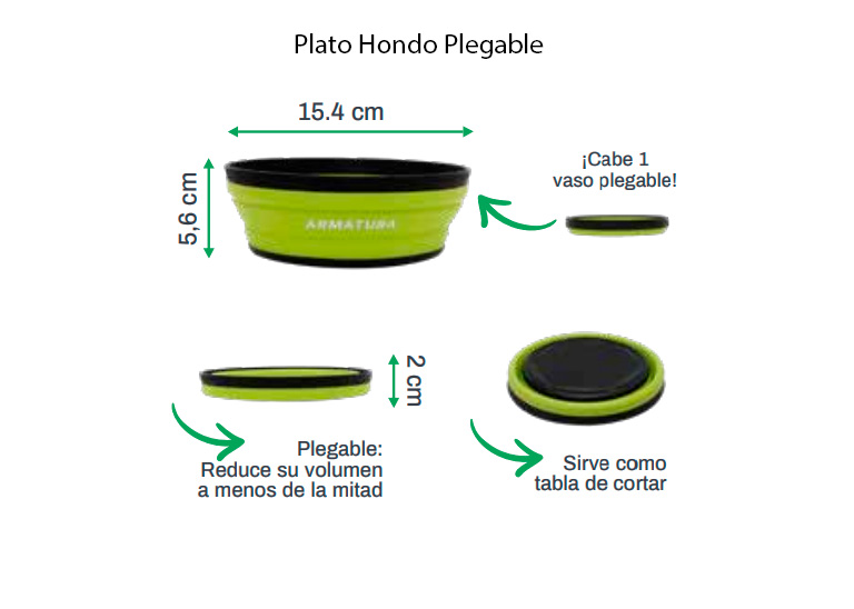 Plato Hondo Plegable